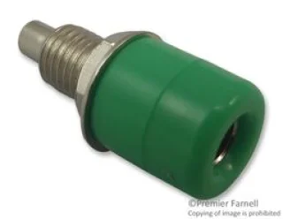 שקע בננה 4MM להברגה לפנל - בידוד ירוק