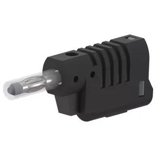 תקע בננה מבודד 4MM לנעיצה לכבל - בידוד שחור
