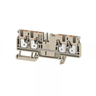 מחבר טרמינל בלוק לפס דין - 4WAY , 4MM² , 32A , 800V , GREY