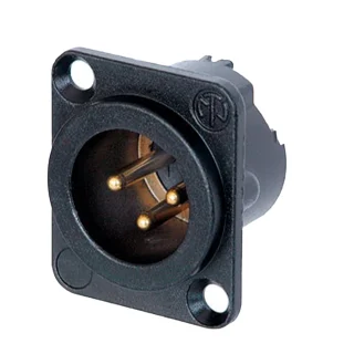 מחבר XLR זכר להלחמה לפנל - 3 מגעים - NEUTRIK NC3MD-LX