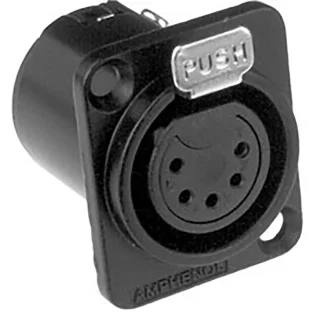 מחבר XLR נקבה להלחמה לפנל - 5 מגעים - AMPHENOL AC5FDZB