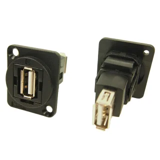 מתאם לפנל - USB 2.0 A (F) ~ USB 2.0 A (F) - CSK HOLES