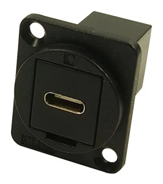 מתאם לפנל - USB 3.1 C (F) ~ USB 3.1 C (F) - CSK HOLES
