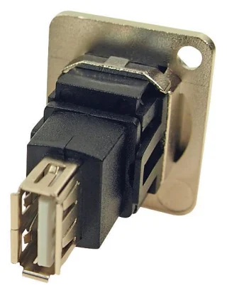 מתאם לפנל - USB 2.0 A (F) ~ USB 2.0 A (F) - CSK HOLES