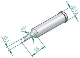 ראש לידית מלחם - ERSA 0102ADLF20 - ANGLED 2.0MM