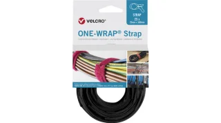 חבילת סרטי קשירה שחורים לכבלים (סקוטש) - VELCRO - 20MM X 0.15M