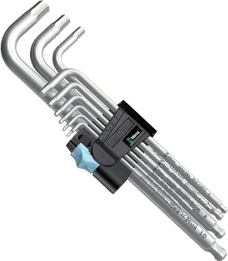 סט מפתחות אלן כדורי מ''מ - WERA 3950/9 PKL 9TLG