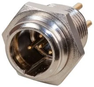 מחבר XLR מיני, 4 פינים, תקע להתקנת פנל, מגעים מצופים זהב