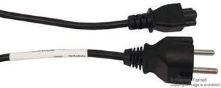 כבל חשמל CEE 7/7 ל-IEC C5, 16A, 250VAC, 2 מטר