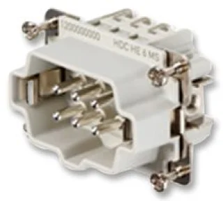 מחבר HD - זכר להברגה לכבל - 6 מגעים - HDC HE 6 MS