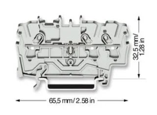 מהדק מסוף - 32A, 4mm², 3 חיבורים - DIN Rail