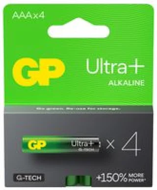 רביעיית סוללות אלקליין - AAA 1.5V - GP ULTRA PLUS ALKALINE