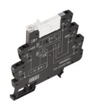 ממסר אלקטרוני עם תושבת לפס דין - 24VAC SPDT 6A
