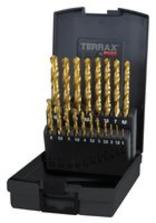 סט מקדחים מקצועי למתכת - 19 יחידות - RUKO 250214TRO - HSS-G TIN
