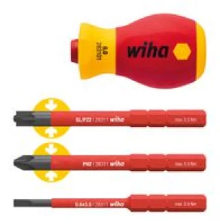 ידית מברג בולדוג מבודדת עם סט 3 ביטים - WIHA SB 2831 0101