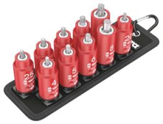 סט ביטים בוקסה מבודדים למפתח ''3/8 - WERA ZYKLOP BELT B VDE 1