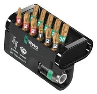 סט ביטים מקצועי - 12 יחידות - WERA BIT CHECK 12 DIAMOND 1