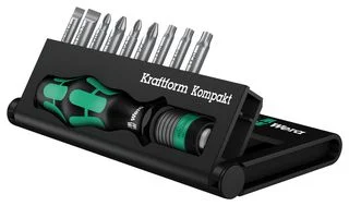 ידית מברג עם סט 9 ביטים - WERA KRAFTFORM KOMPAKT 10