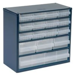 ארונית פלדה לאחסון רכיבים - 16 מגירות - 306X282X150MM
