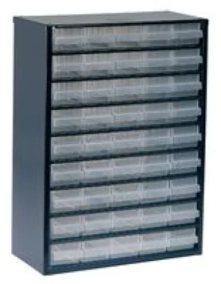 ארונית פלדה לאחסון רכיבים - 45 מגירות - 417X306X150MM