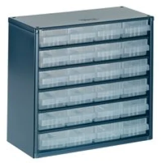 ארונית פלדה לאחסון רכיבים - 24 מגירות - 306X282X150MM