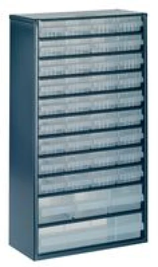 ארונית פלדה לאחסון רכיבים - 40 מגירות - 552X306X150MM