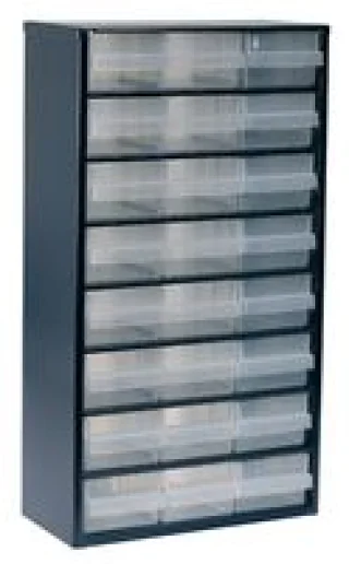 ארונית פלדה לאחסון רכיבים - 24 מגירות - 552X306X150MM
