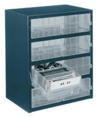 ארונית פלדה HD לאחסון רכיבים - 8 מגירות - 435X357X255MM