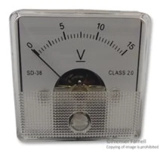 מד מתח (וולטמטר) אנלוגי - 45MM X 45MM , 0-15V