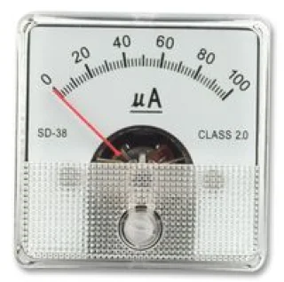 מד זרם (אמפרמטר) אנלוגי - 45MM X 45MM , 0-100UA