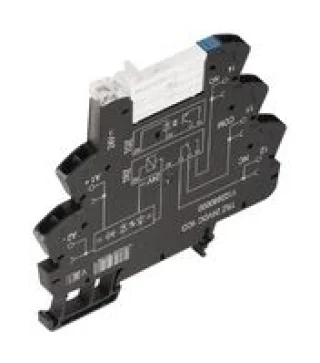 ממסר אלקטרוני עם תושבת לפס דין - 24VDC SPDT 6A