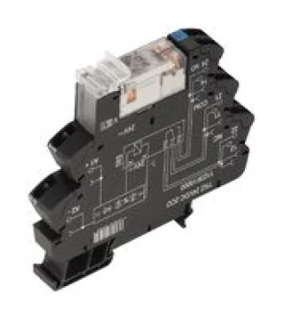 ממסר אלקטרוני עם תושבת לפס דין - 24VDC DPDT 8A
