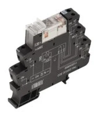 ממסר אלקטרוני עם תושבת לפס דין - 230VAC DPDT 8A