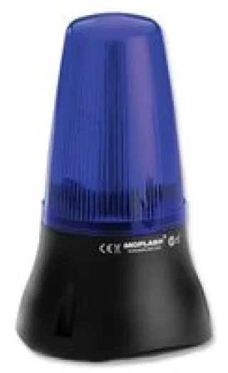 מנורת התראה כחולה עם זמזם - LED , 24VDC , D/F , 90DB