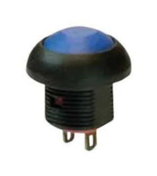 מפסק לחיצה מואר לפנל - מוגן מים SPST N/O - IP67 - כחול