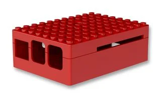 קופסת זיווד PI-BLOX אדומה עבור RASPBERRY PI 2