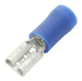 נעל כבל נקבה 4.8MM - כחול - 100 יחידות