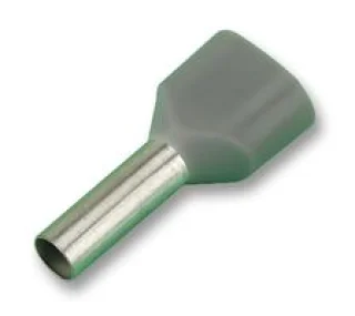 סופיות מבודדות כפולות לכבל 4.0MM² - אפור - 100 יחידות