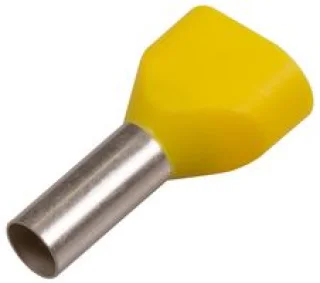 סופיות מבודדות כפולות לכבל 6.0MM² - צהוב - 100 יחידות