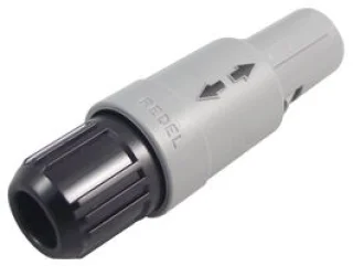 מחבר שחור REDEL - זכר להלחמה לכבל - 2 מגעים - PAG.M0.2GL.AC39N