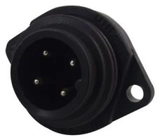 מחבר תעשייתי CA3GS - זכר להברגה לפנל - 3 מגעים + הארקה