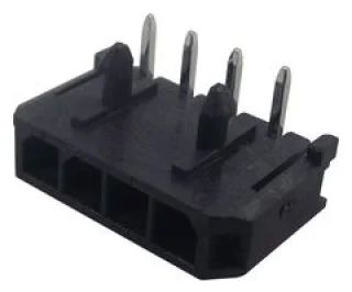 מחבר MOLEX להלחמה למעגל מודפס - סדרת MICRO-FIT - זכר 4 מגעים