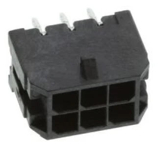 מחבר MOLEX להלחמה למעגל מודפס - סדרת MICRO-FIT - זכר 6 מגעים