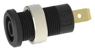 שקע בננה 4MM להברגה לפנל - בידוד שחור - TENMA 72-14224