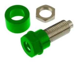 שקע בננה 4MM להברגה לפנל - בידוד ירוק