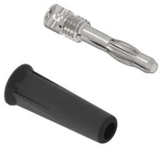 תקע בננה 4MM להלחמה לכבל - בידוד שחור