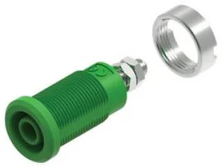 שקע בננה מבודד 4MM להברגה לפנל - בידוד ירוק