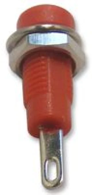 שקע בננה 2MM להלחמה לפנל - בידוד אדום