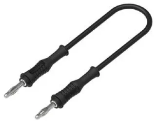 כבל בדיקה - 4MM PLUG ~ 4MM PLUG 1M - בידוד שחור