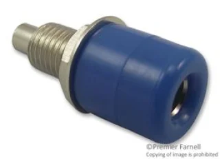 שקע בננה 4MM להברגה לפנל - בידוד כחול